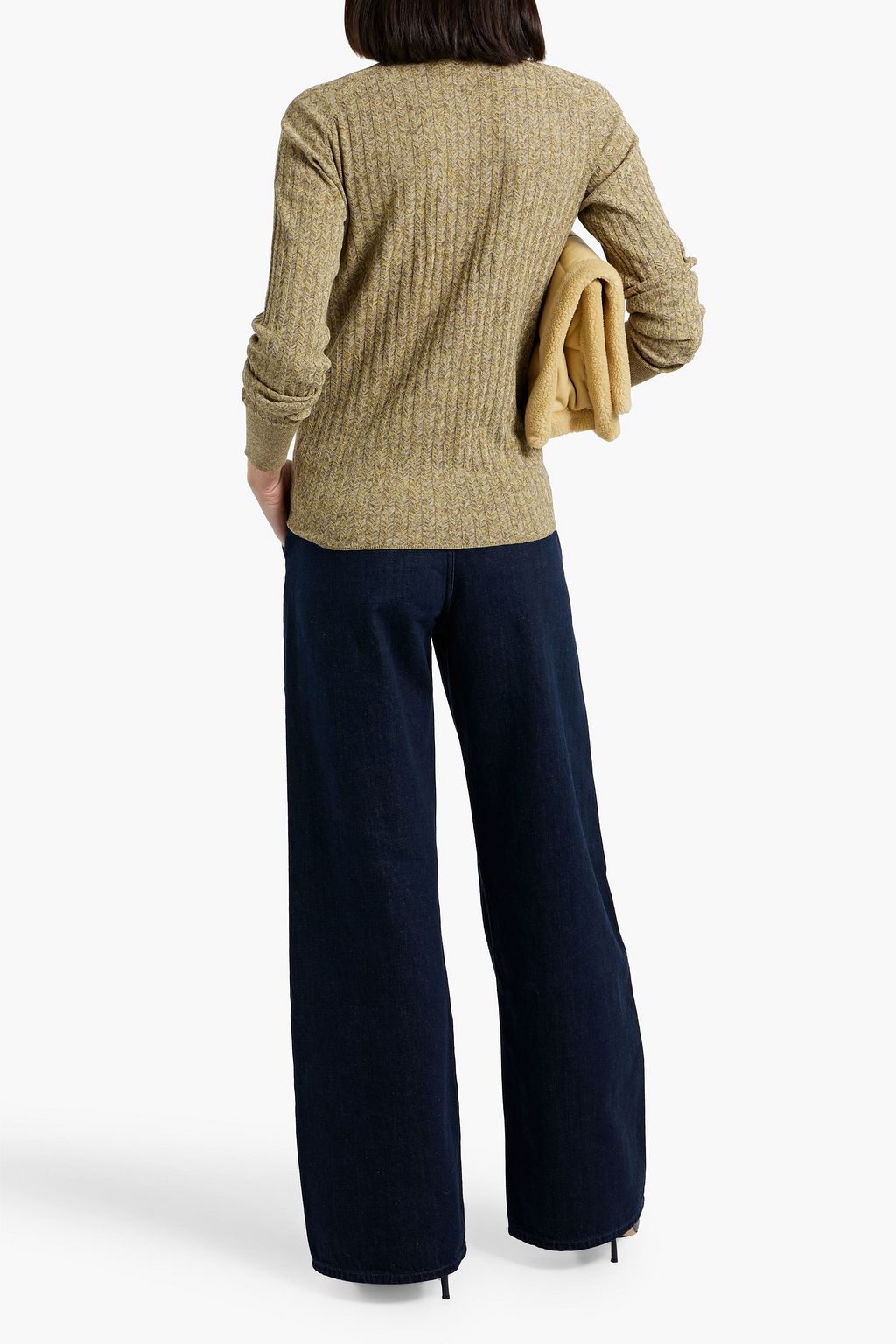 RE/DONE Marled ribbed cotton cardigan