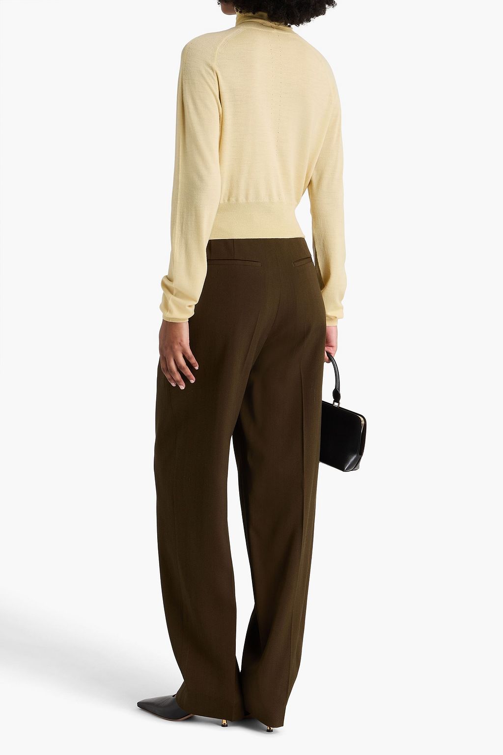 PETAR PETROV Real Life Cropped Rollkragenpullover aus Wolle