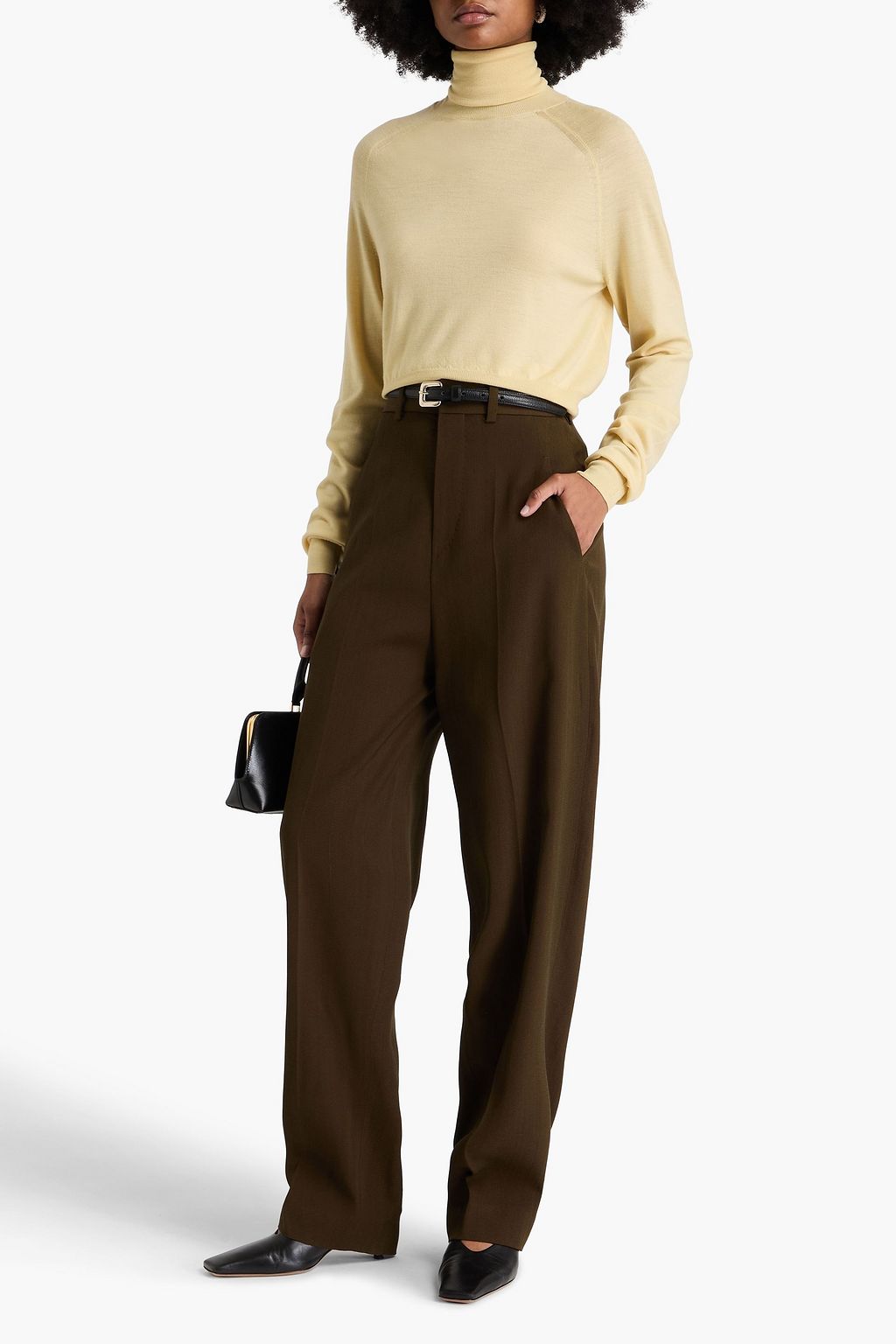 PETAR PETROV Real Life Cropped Rollkragenpullover aus Wolle