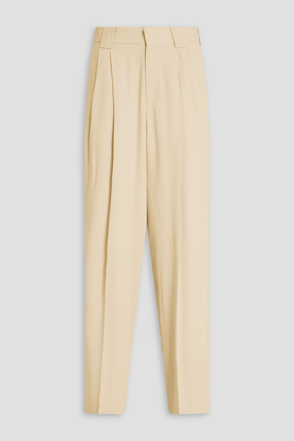 Petar Petrov Evidence Pleated Wool-blend Wide-leg Trousers In Cream