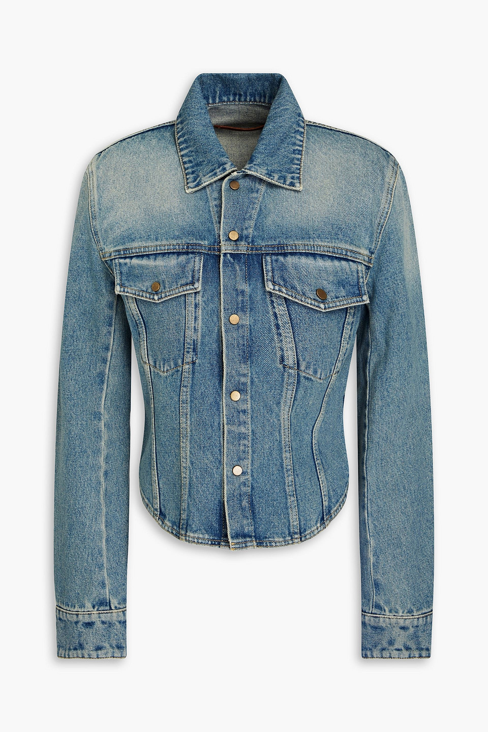 Petar Petrov Stand Up Denim Jacket In Mid Denim