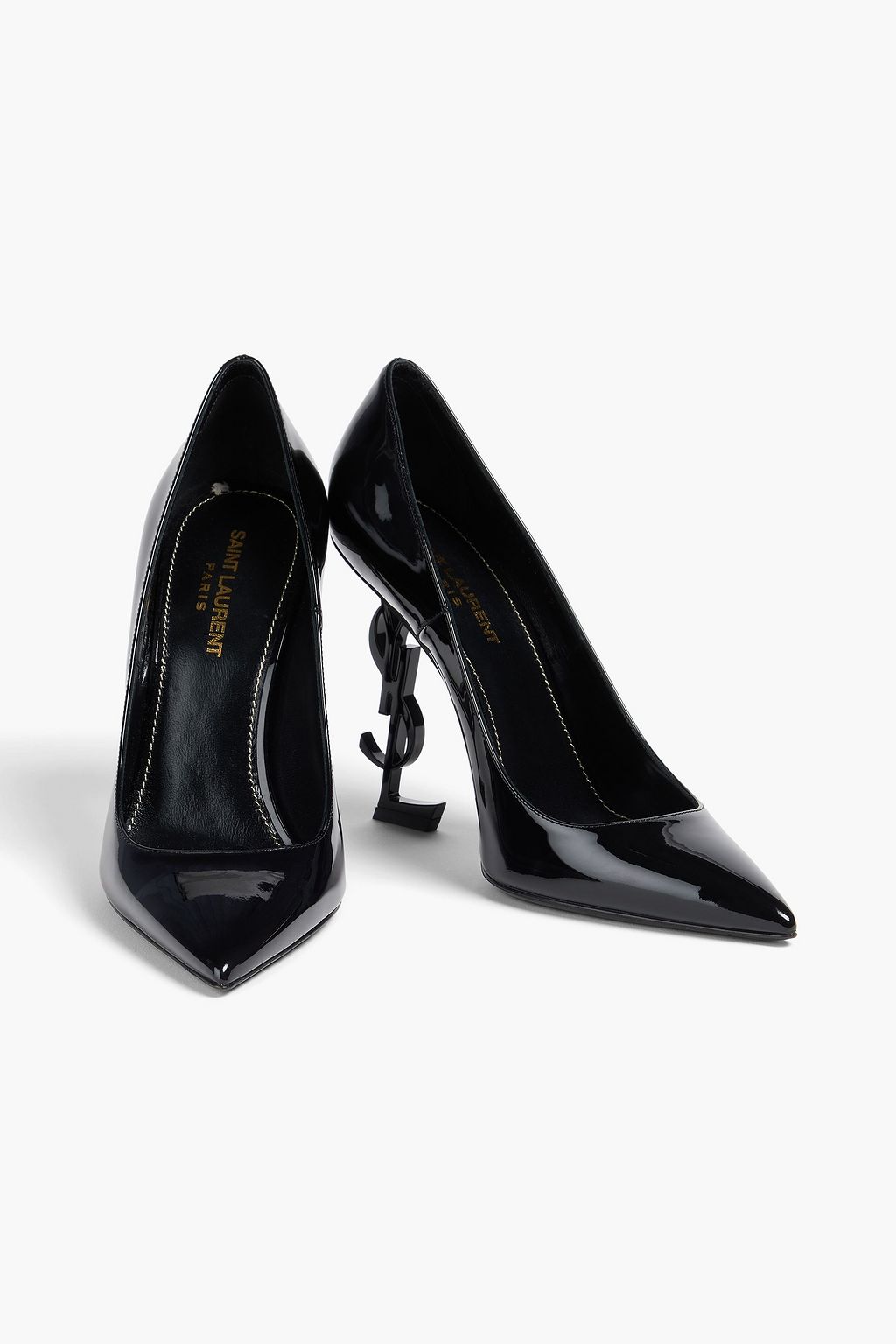 SAINT LAURENT حذاء بامب "أوبيوم" من الجلد اللامع