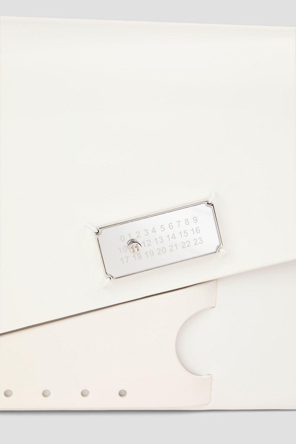Maison Margiela Snatched Glossed-leather Envelope Clutch In White