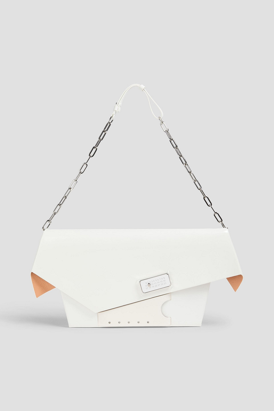 Maison Margiela Snatched Glossed-leather Envelope Clutch In White