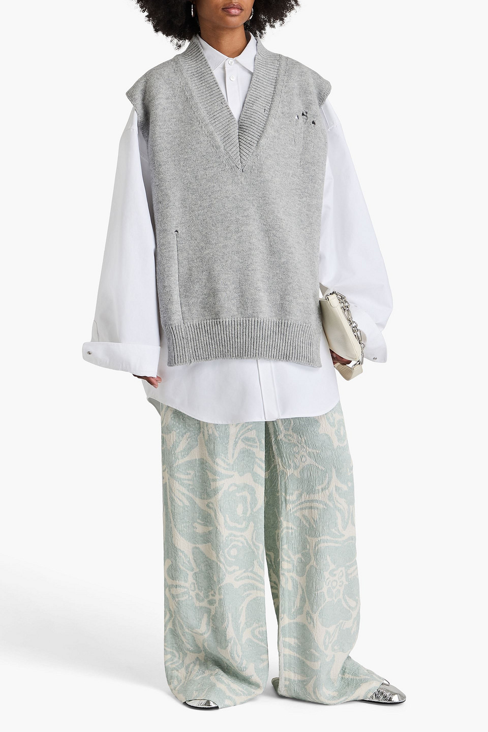 Maison Margiela Wool-blend Vest In Light Gray