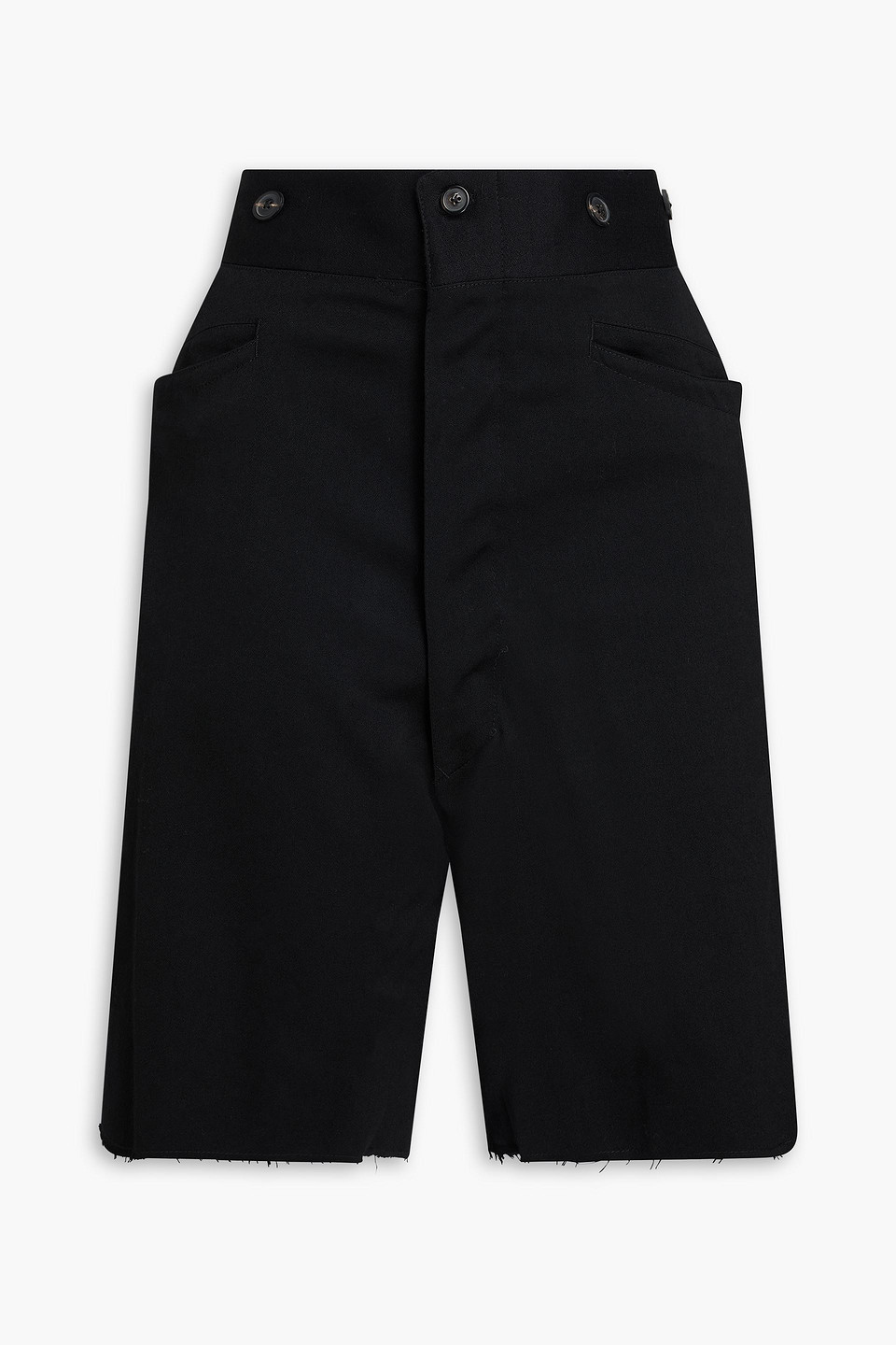 Maison Margiela Grosgrain-trimmed Wool-flannel Shorts In Black