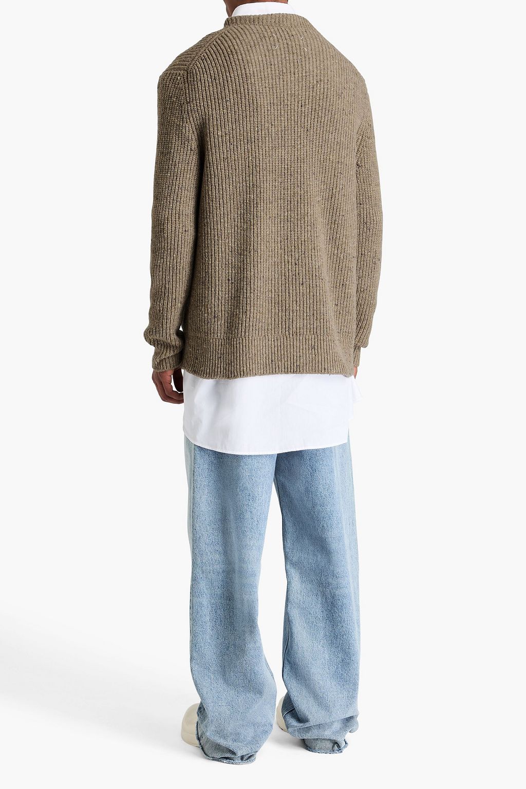 MAISON MARGIELA 오버사이즈 도니골 리브 울 혼방 스웨터