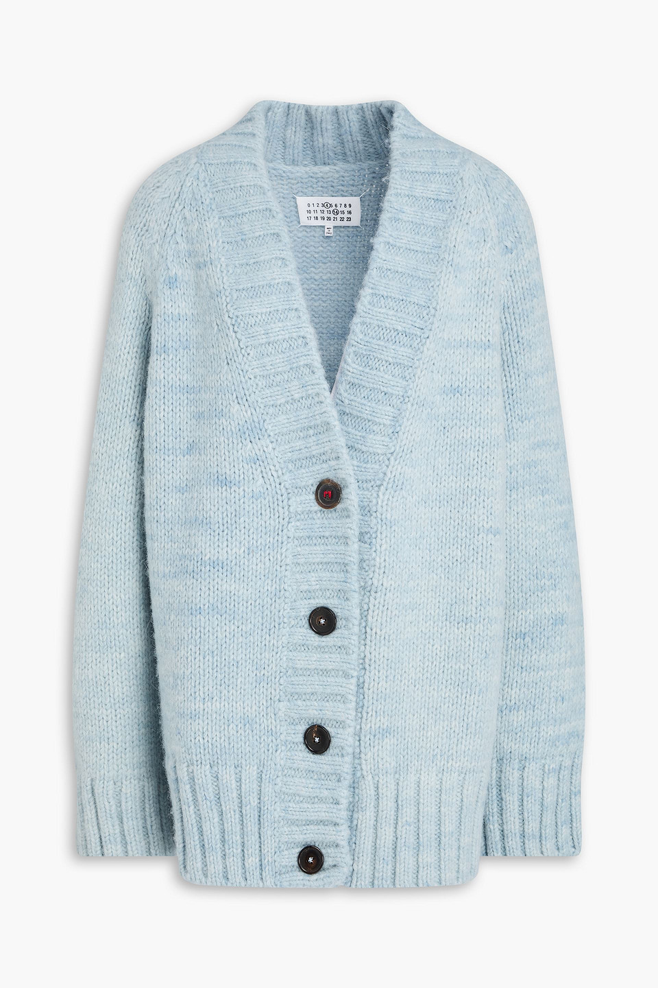 Maison Margiela Mm4 Mm14 V-neck 4 Buttons Oversized Cardigan In Blue
