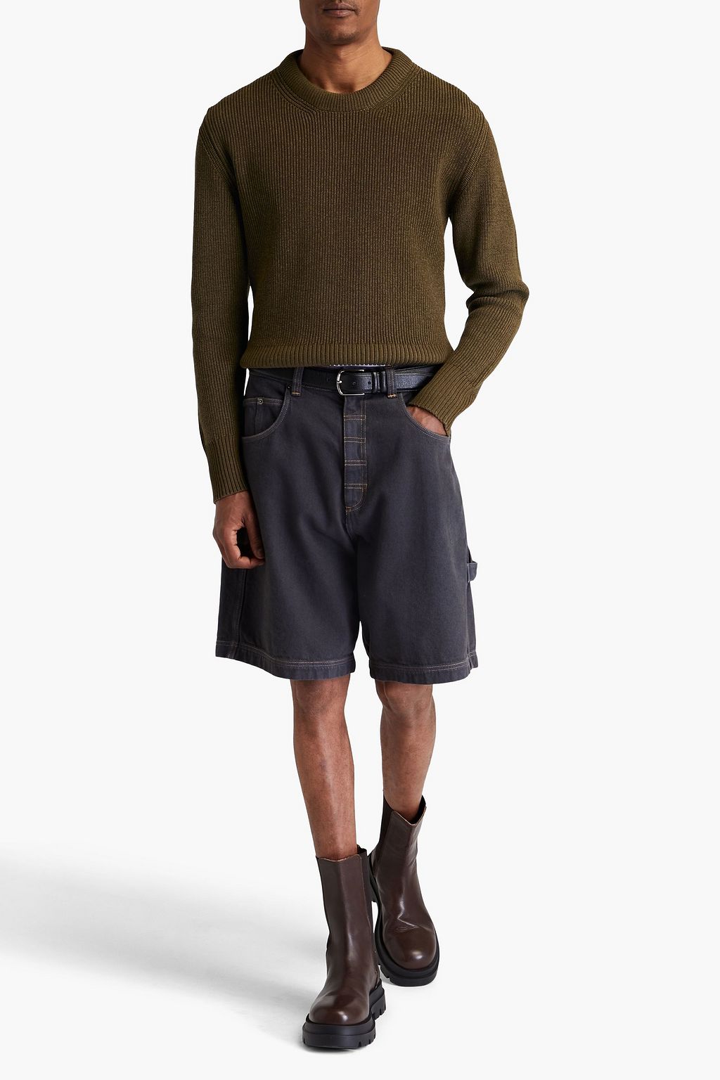 MAISON MARGIELA Ribbed cotton and wool-blend sweater