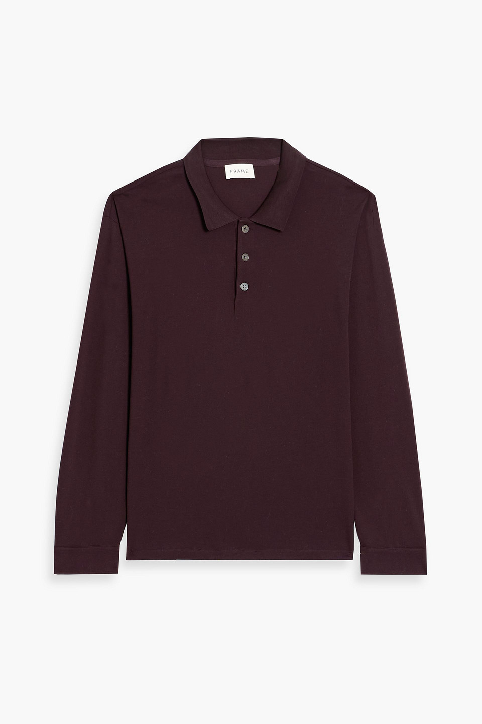 Frame Cotton-piqué Polo Shirt In Burgundy