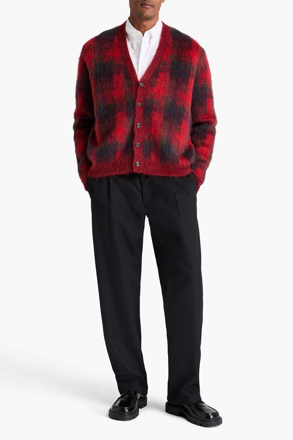 MAISON MARGIELA Checked mohair-blend cardigan