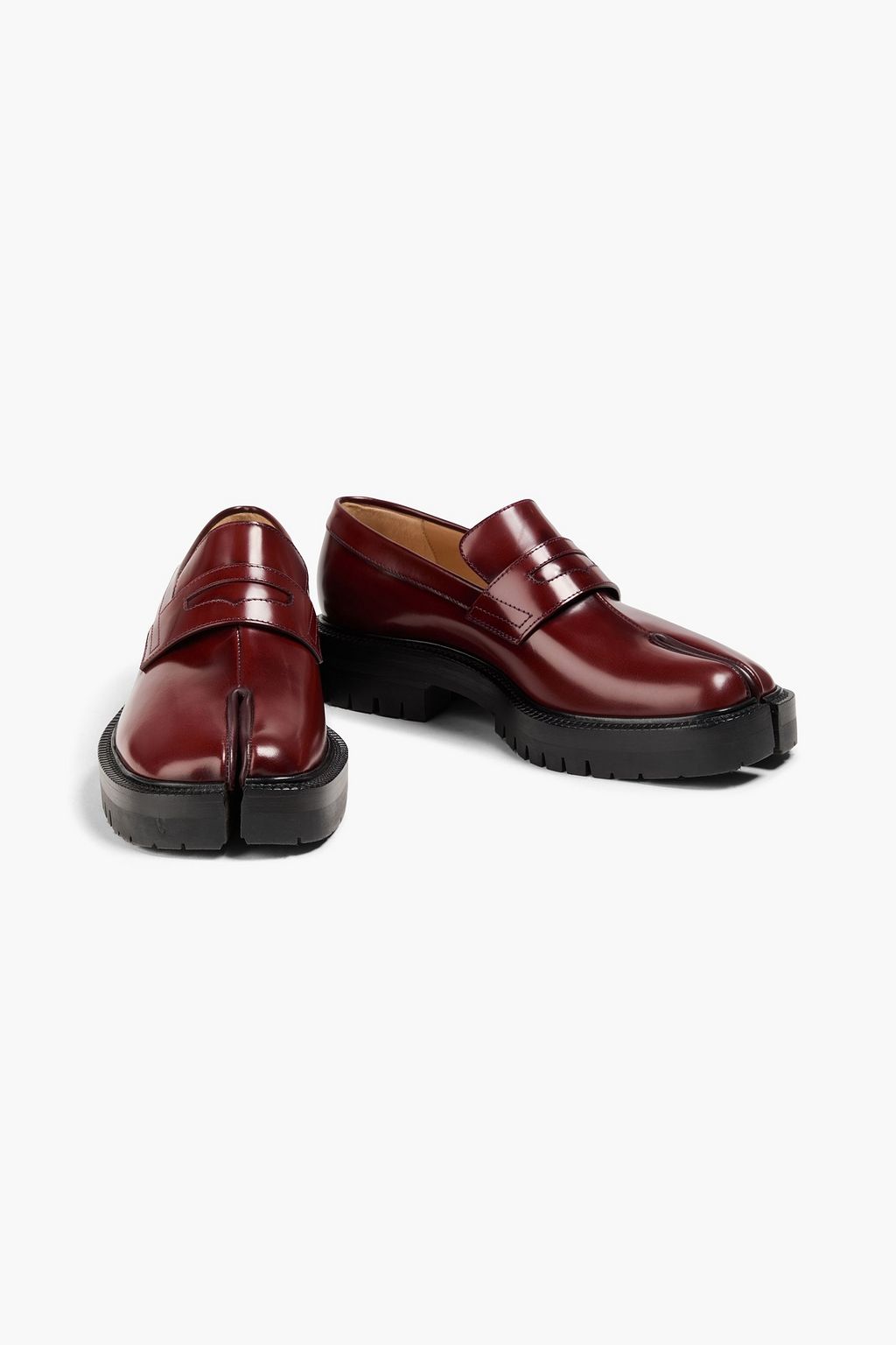 MAISON MARGIELA Tabi split-toe glossed-leather loafers