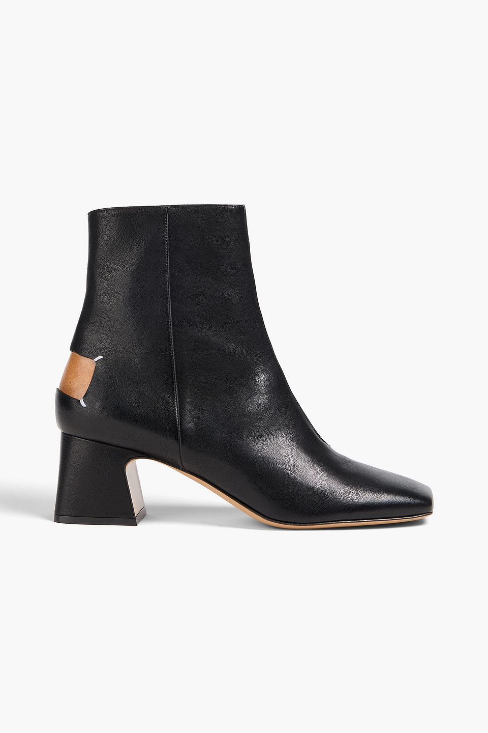 Maison Margiela Four Stitches Leather Ankle Boots In Black