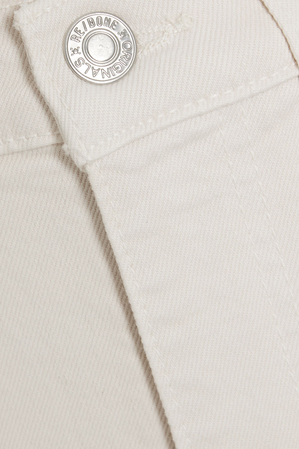 Re/done 70s Cropped High-rise Bootcut Jeans In Ivory
