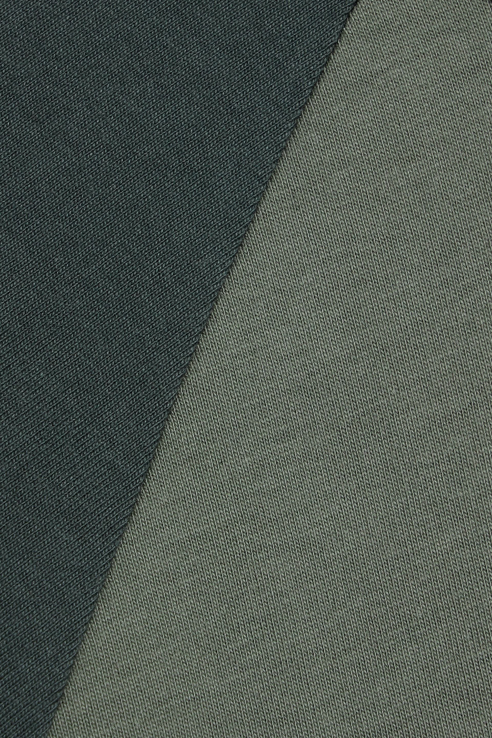 Re/done Two-tone Cotton-jersey T-shirt In Grey Green