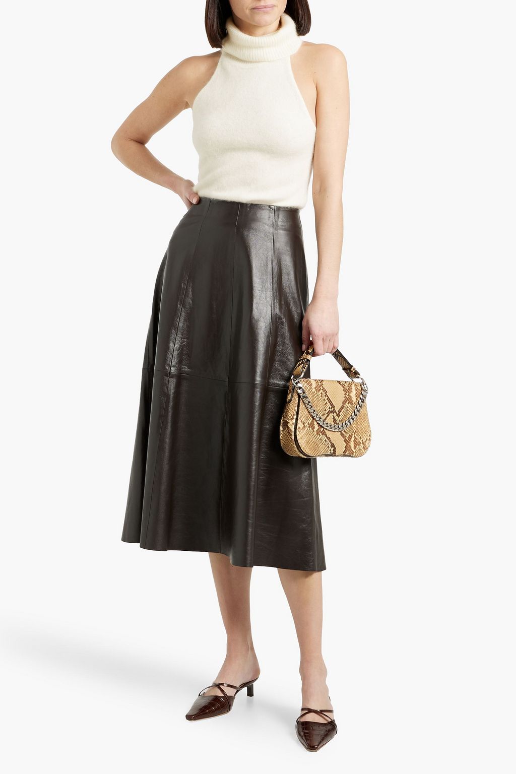 AUTUMN CASHMERE Brushed cashmere turtleneck top
