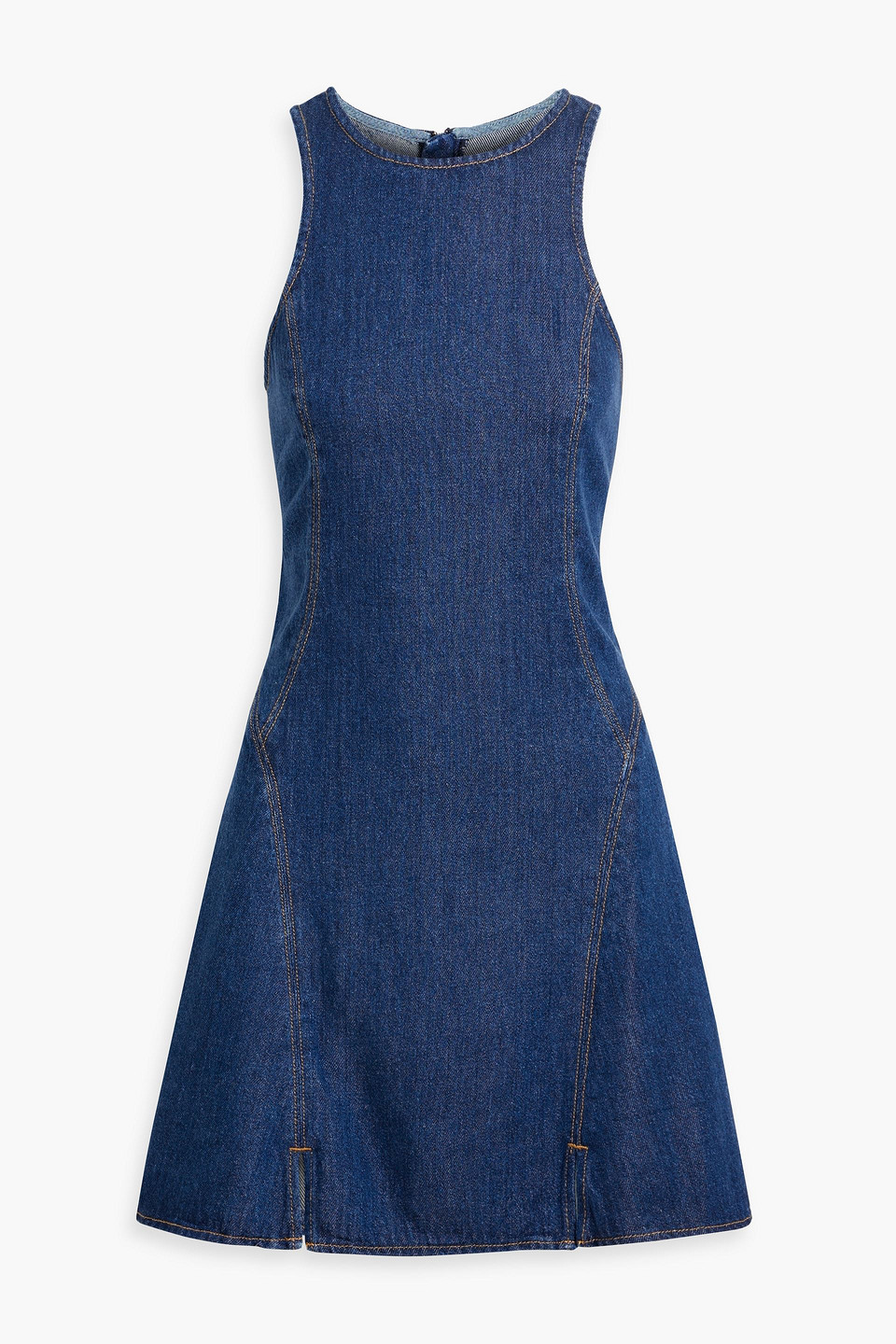 Re/done Denim Mini Dress In Dark Denim