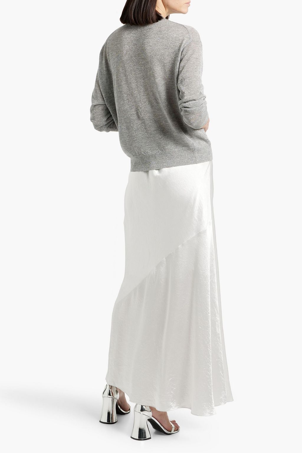 AUTUMN CASHMERE Metallic cashmere-blend cardigan