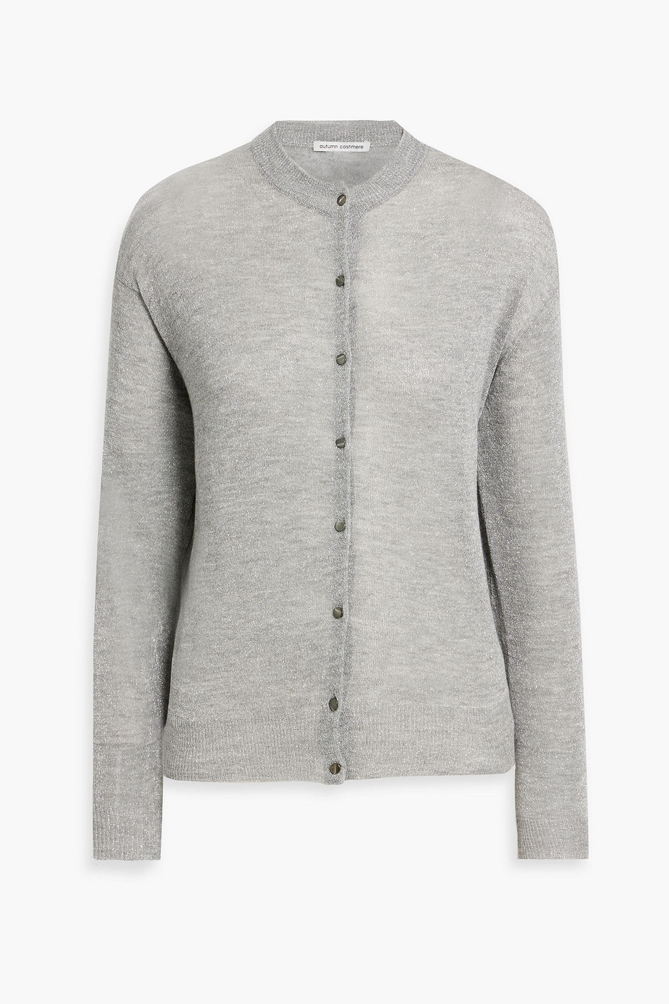 Metallic cashmere-blend cardigan