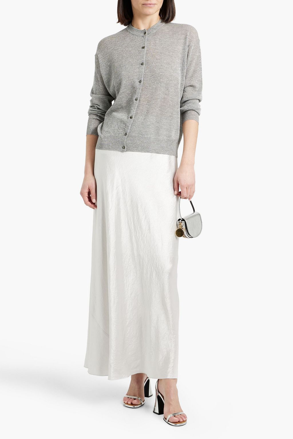 AUTUMN CASHMERE Metallic cashmere-blend cardigan