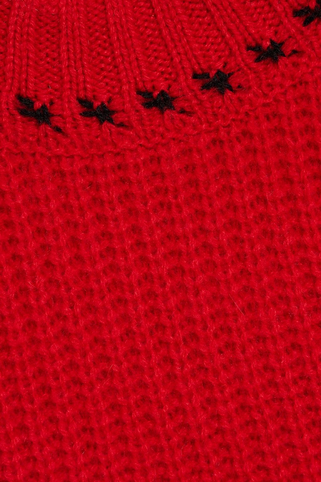AUTUMN CASHMERE Embroidered ribbed cashmere sweater