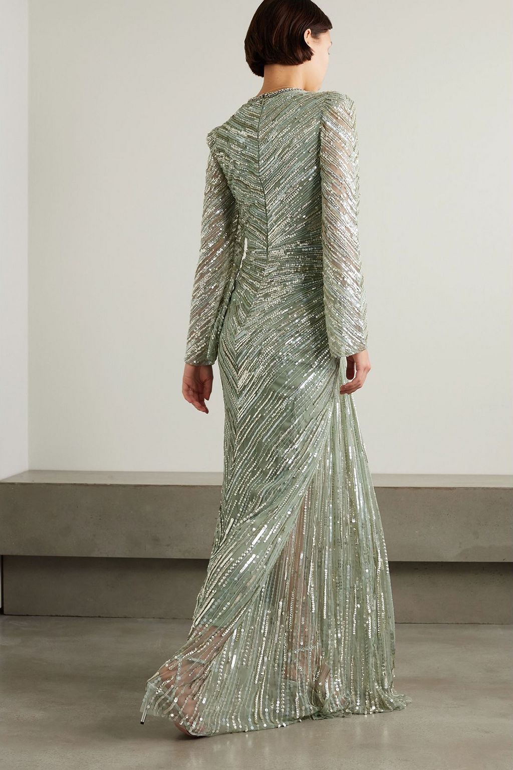 JENNY PACKHAM Darcy crystal-embellished sequined tulle gown