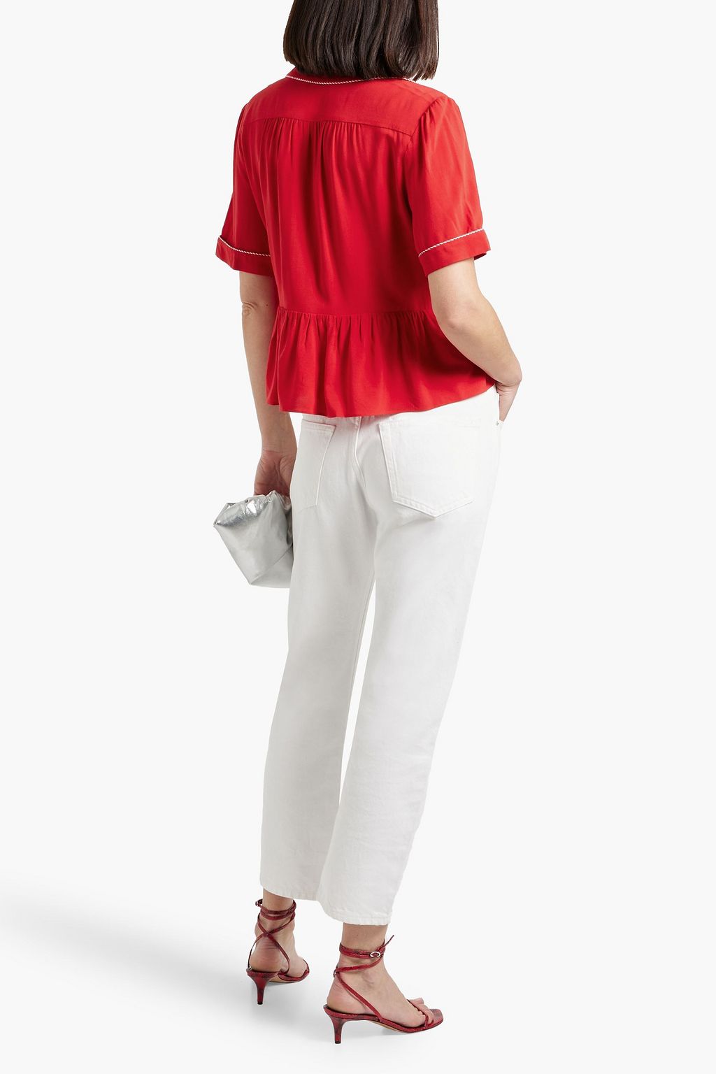 RE/DONE Gathered crepe shirt