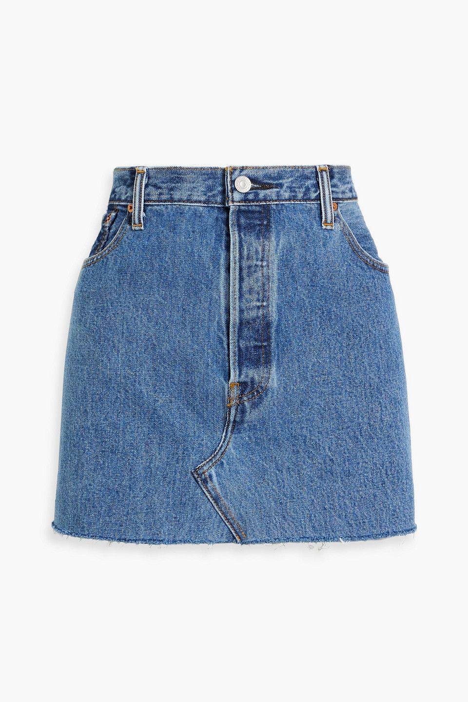 Levi's Denim Mini Skirt In Mid Denim
