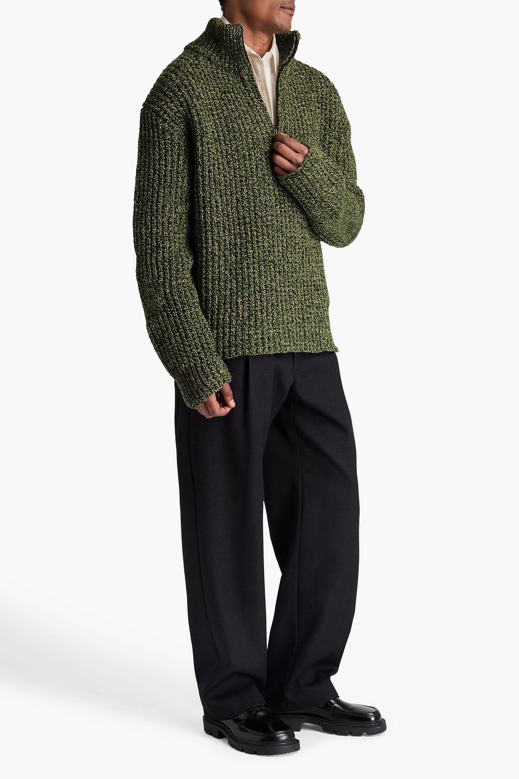 MAISON MARGIELA Ribbed marled wool and alpaca-blend sweater