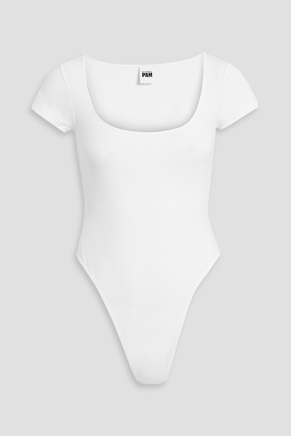 Re/done & Pam Stretch-cotton Jersey Bodysuit In White