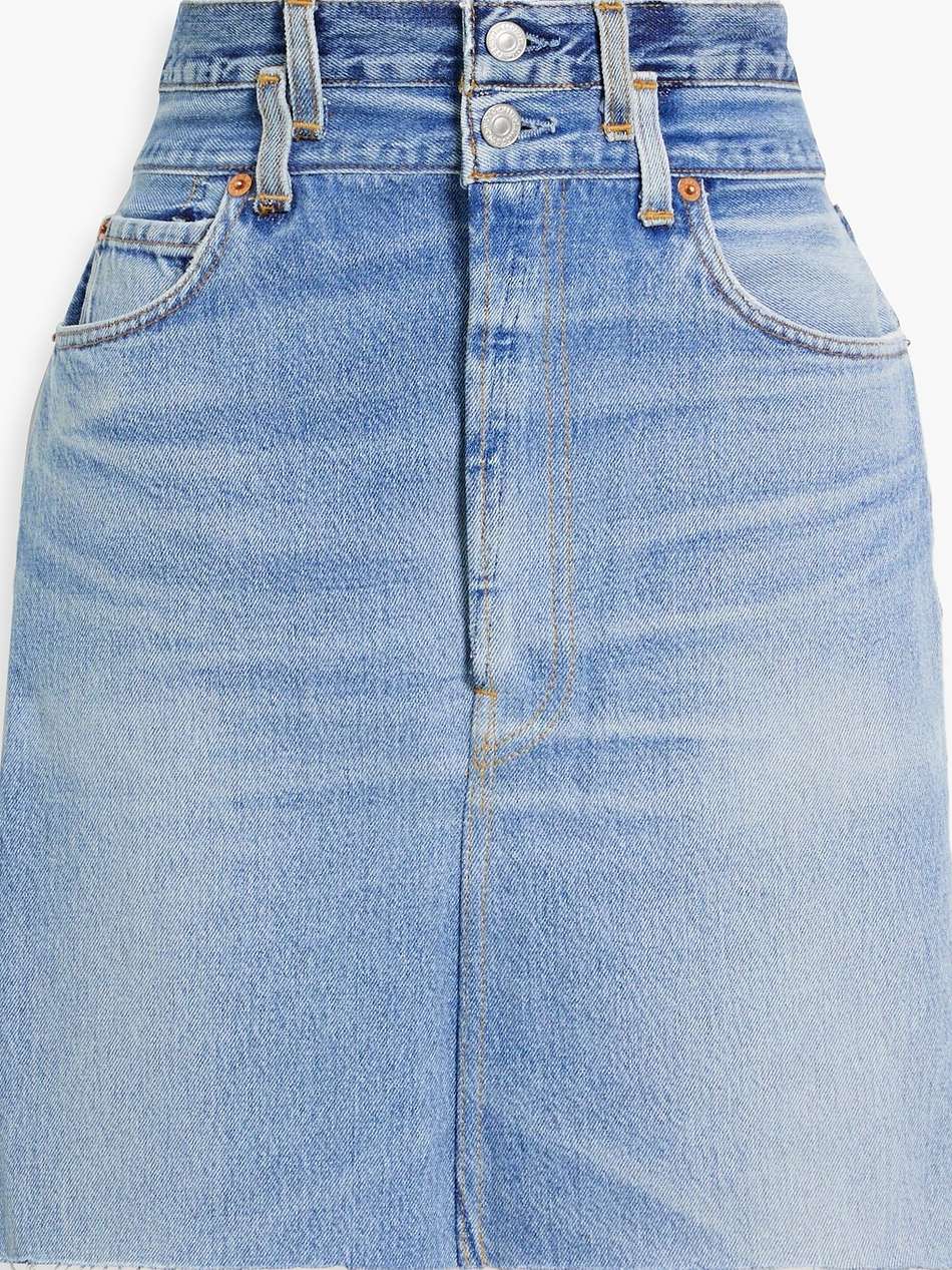 denim mini skirt