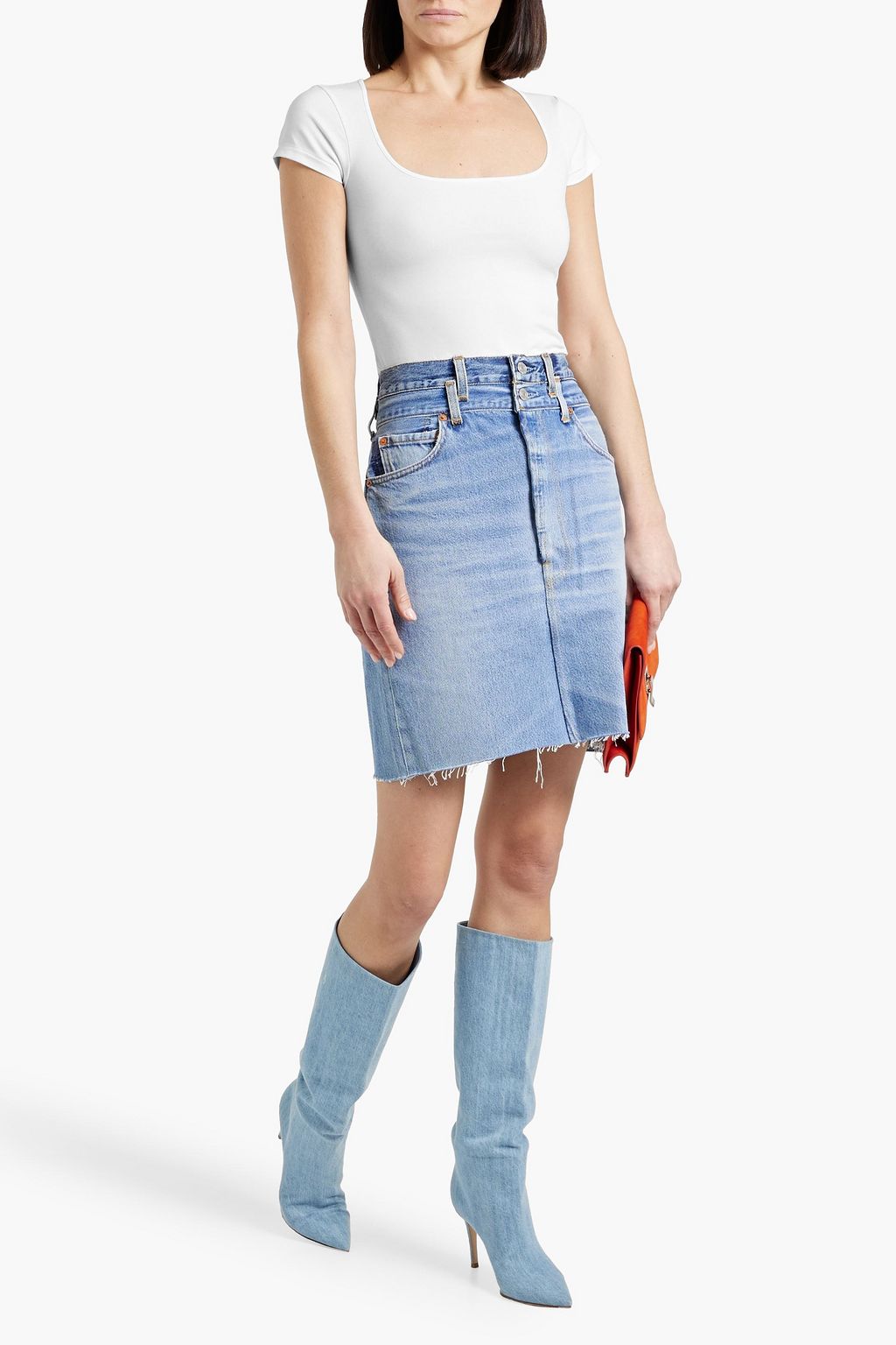 RE/DONE WITH LEVI'S Denim mini skirt