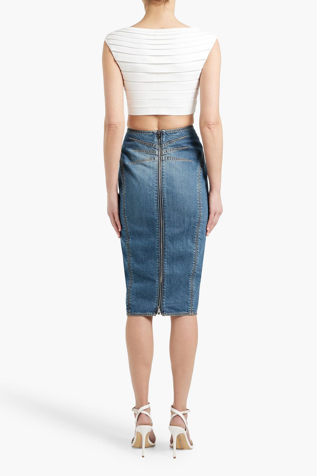 ALAÏA Denim pencil skirt