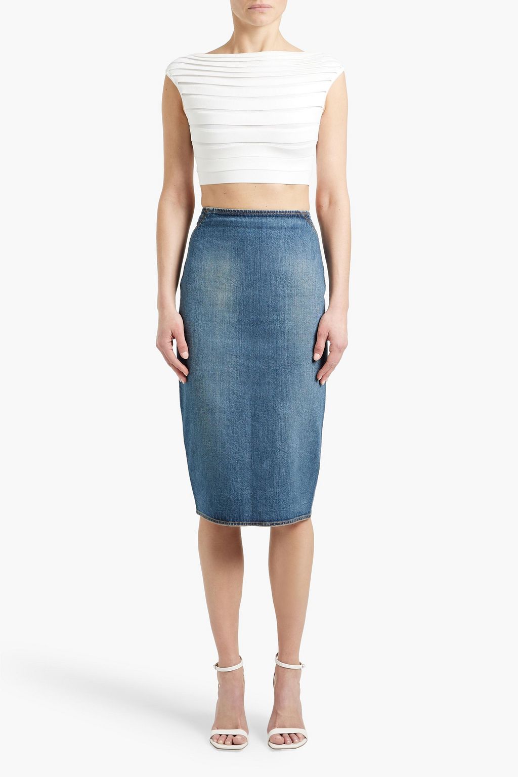 ALAÏA Denim pencil skirt