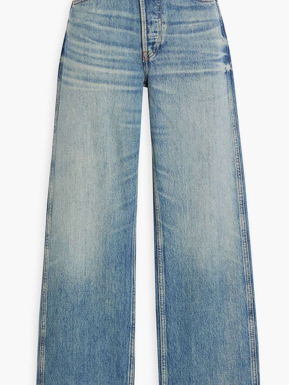 high-rise straight-leg jeans