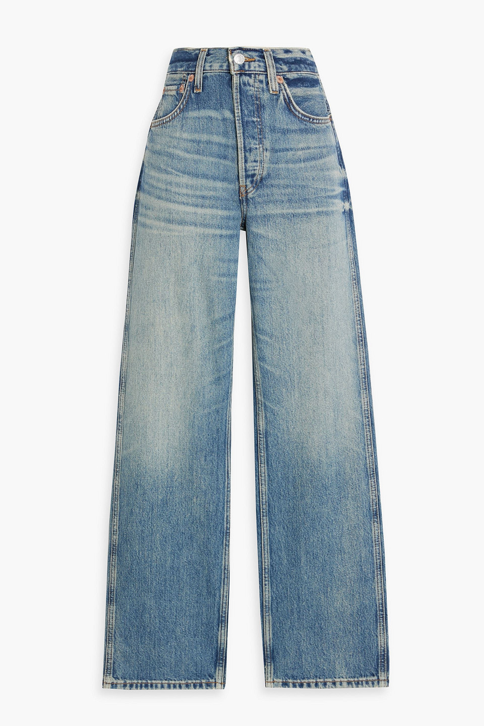 High-rise straight-leg jeans