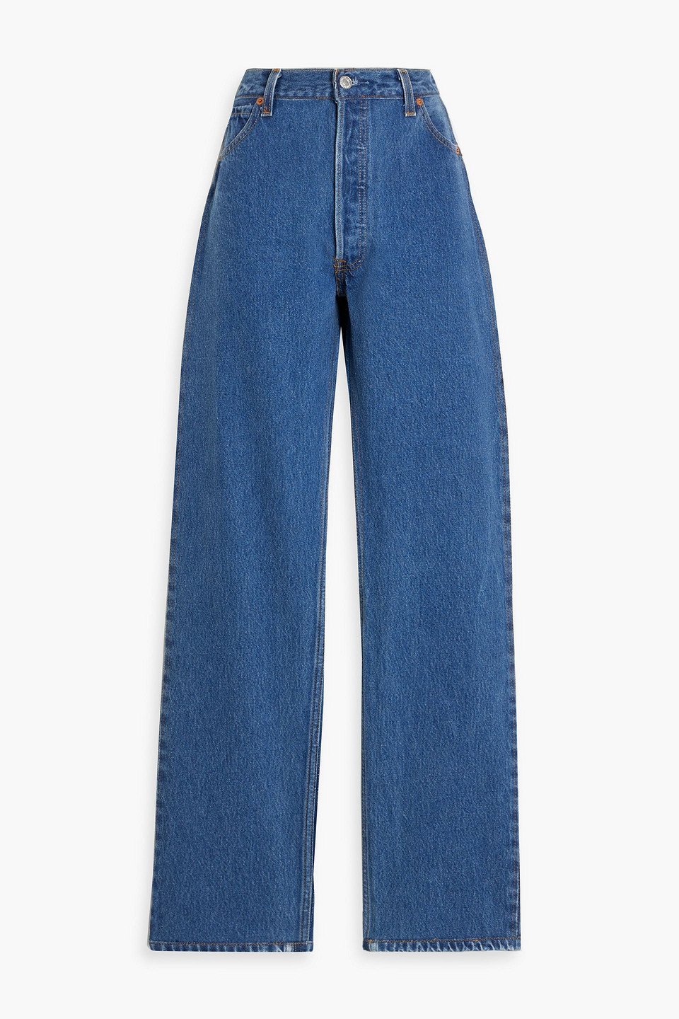 Levi's High-rise Straight-leg Jeans In Mid Denim