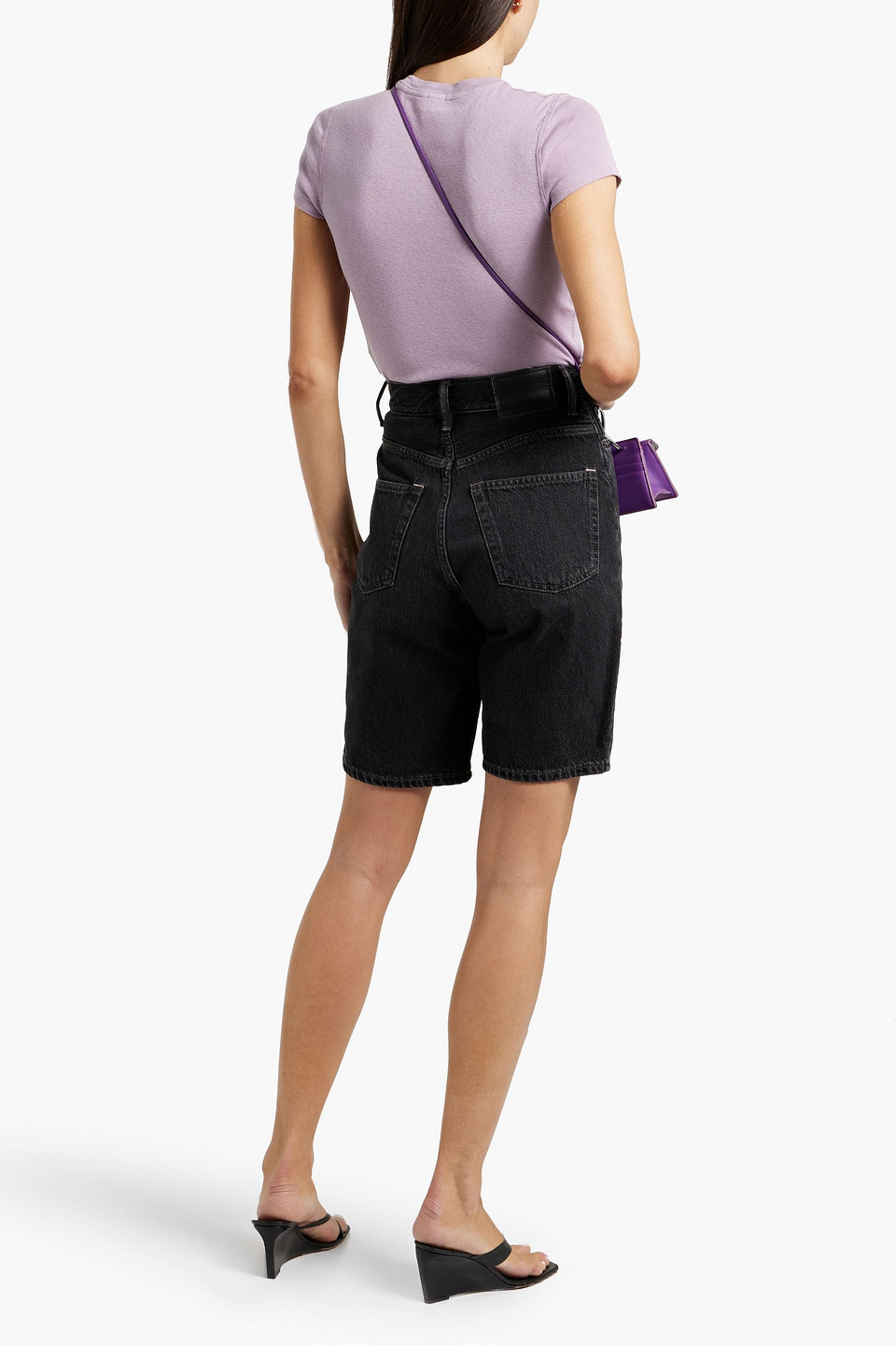 Re/done Slub Cotton-jersey T-shirt In Lavender