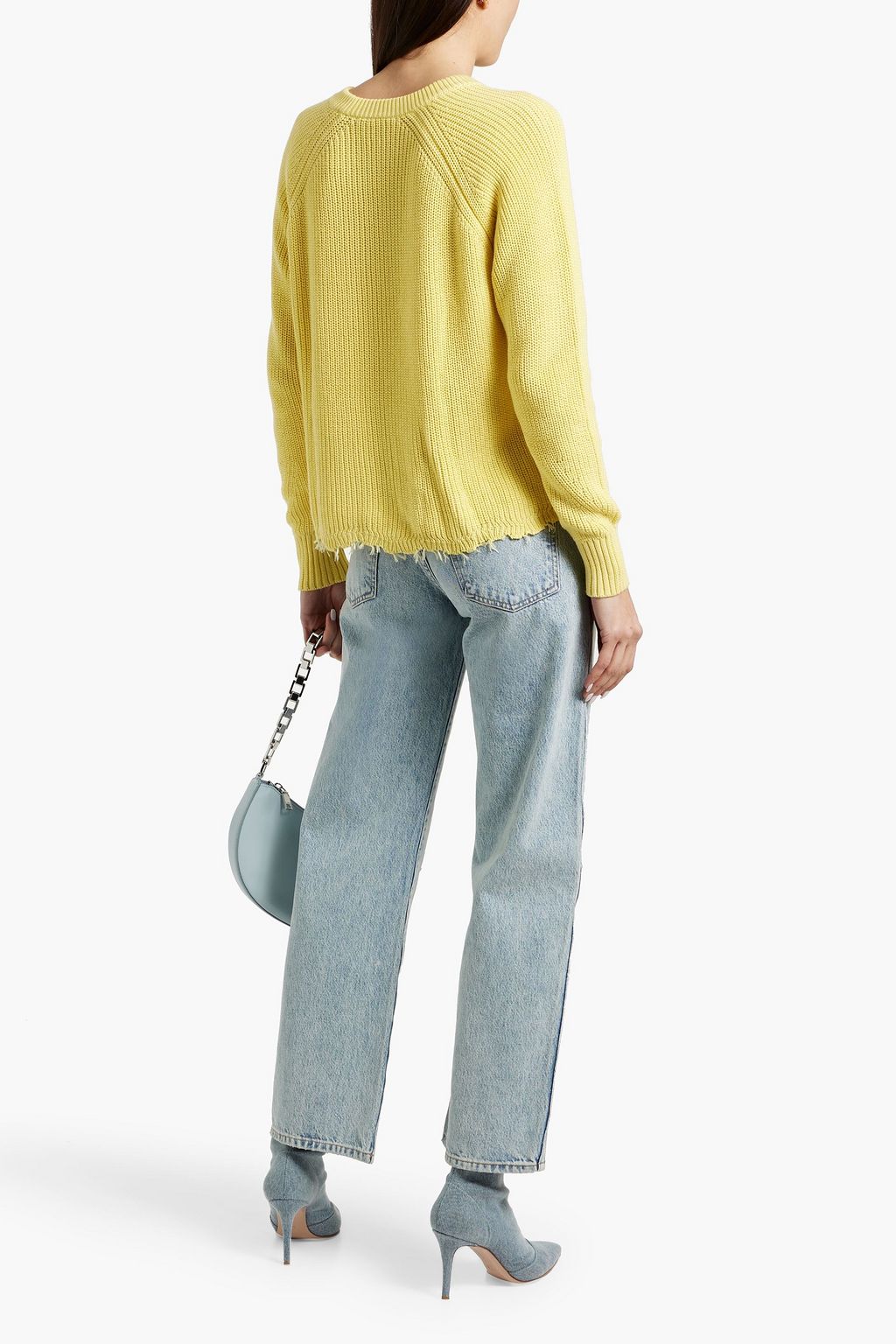 COTTON BY AUTUMN CASHMERE Distressed cotton sweater
