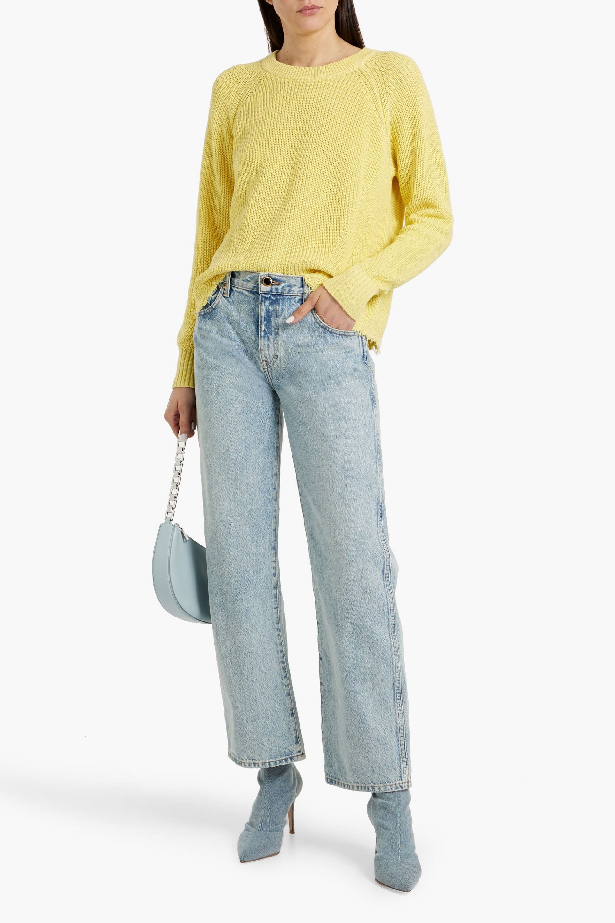 COTTON BY AUTUMN CASHMERE Distressed cotton sweater