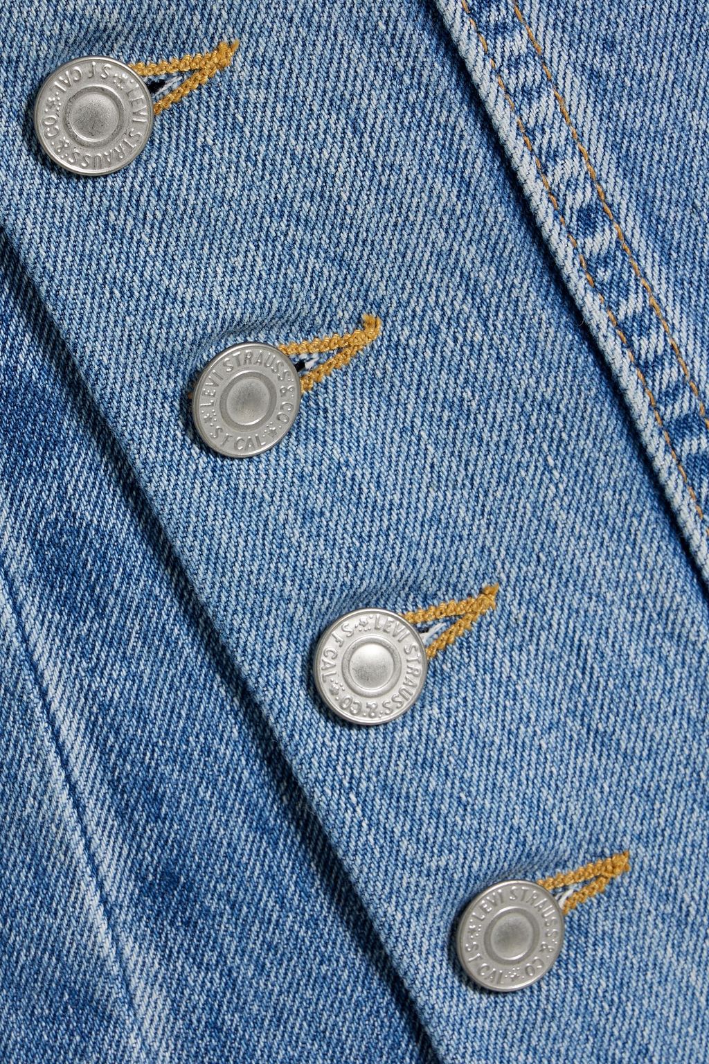 RE/DONE WITH LEVI'S Paneled denim mini wrap skirt
