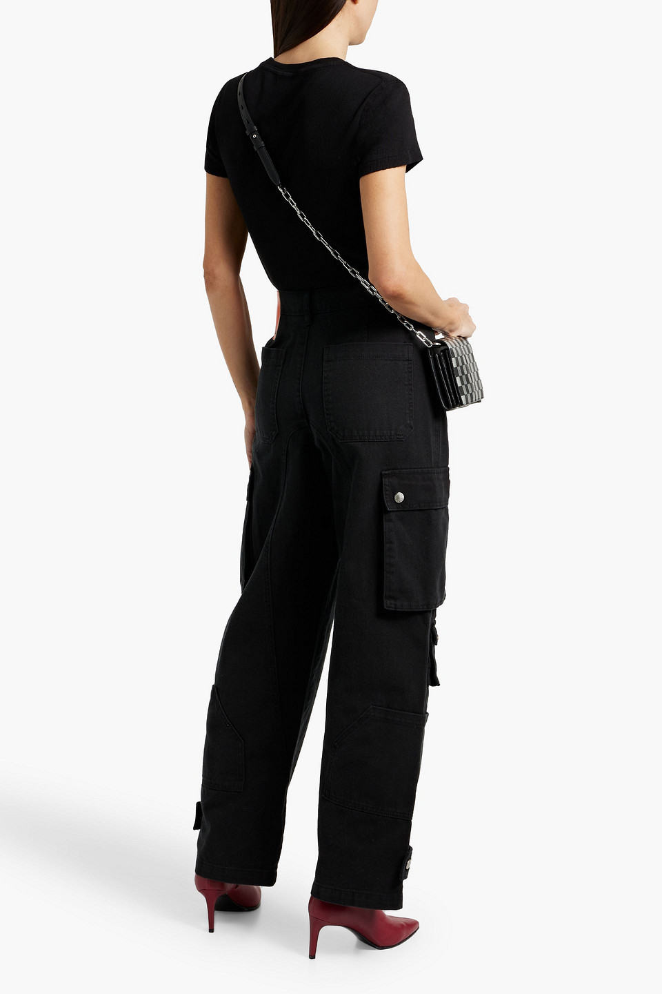 Re/done 90s Ribbed Cotton T-shirt In Black