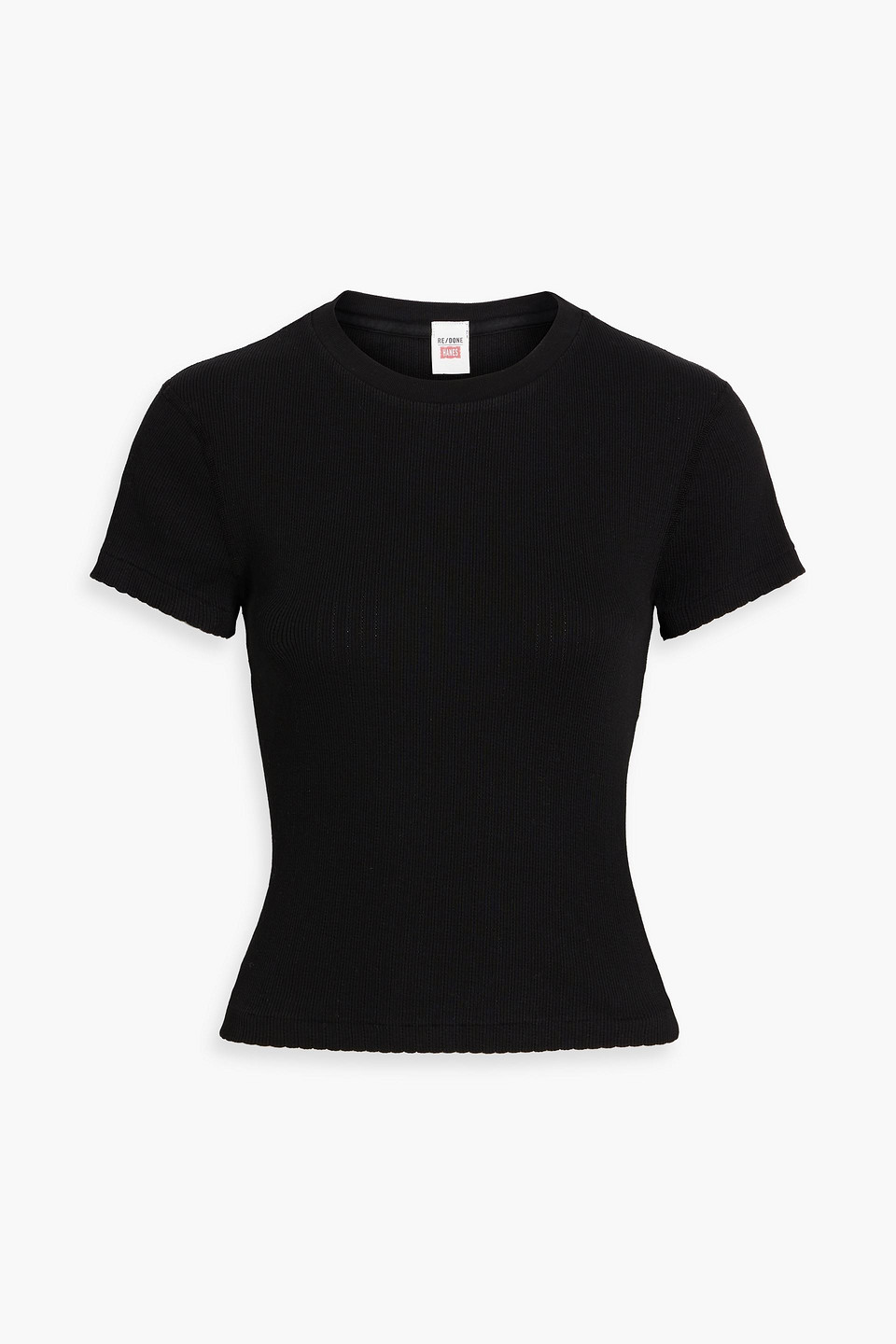 Re/done 90s Ribbed Cotton T-shirt In Black