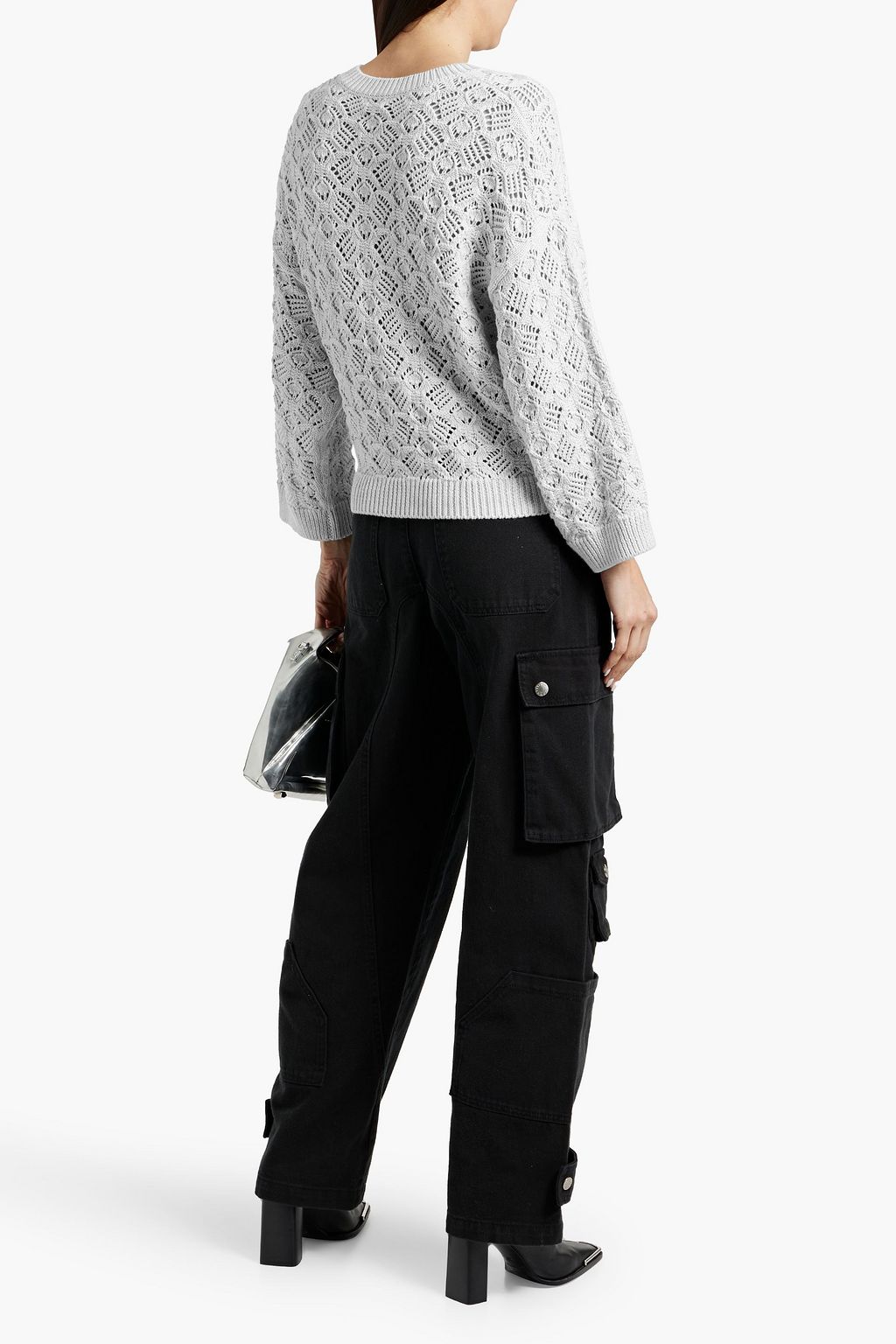 COTTON BY AUTUMN CASHMERE Pointelle-knit cotton sweater