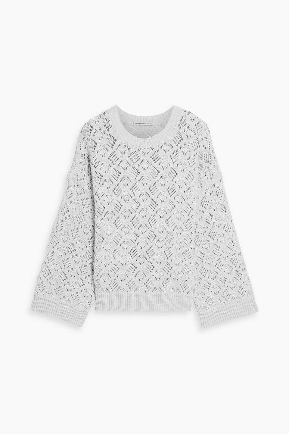 Cotton By Autumn Cashmere Pointelle-knit Cotton Sweater In Gray