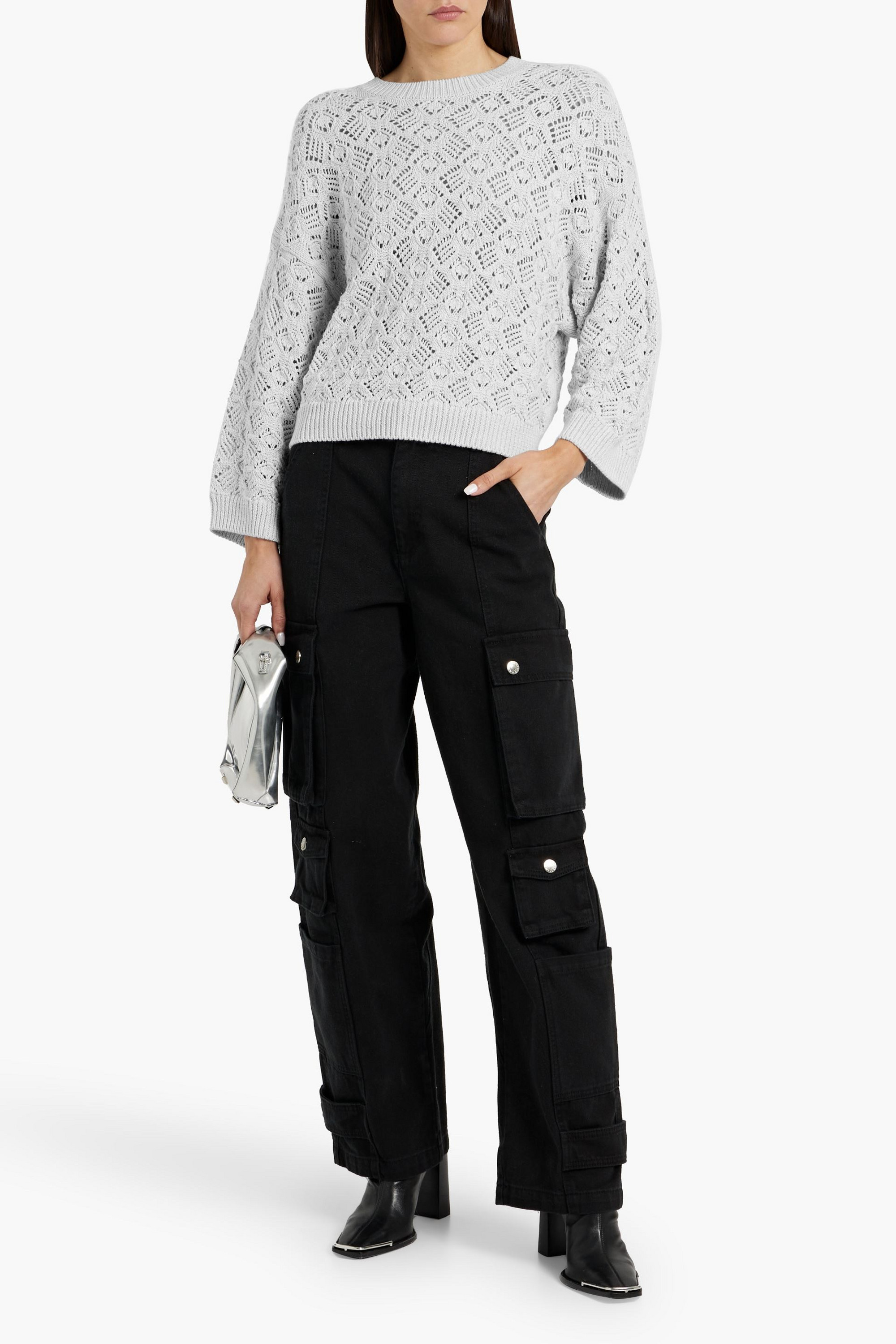 COTTON BY AUTUMN CASHMERE Pointelle-knit cotton sweater