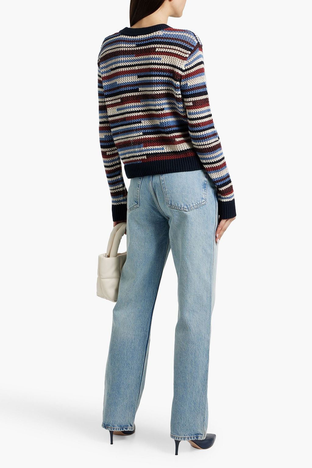 COTTON BY AUTUMN CASHMERE Striped cotton cardigan