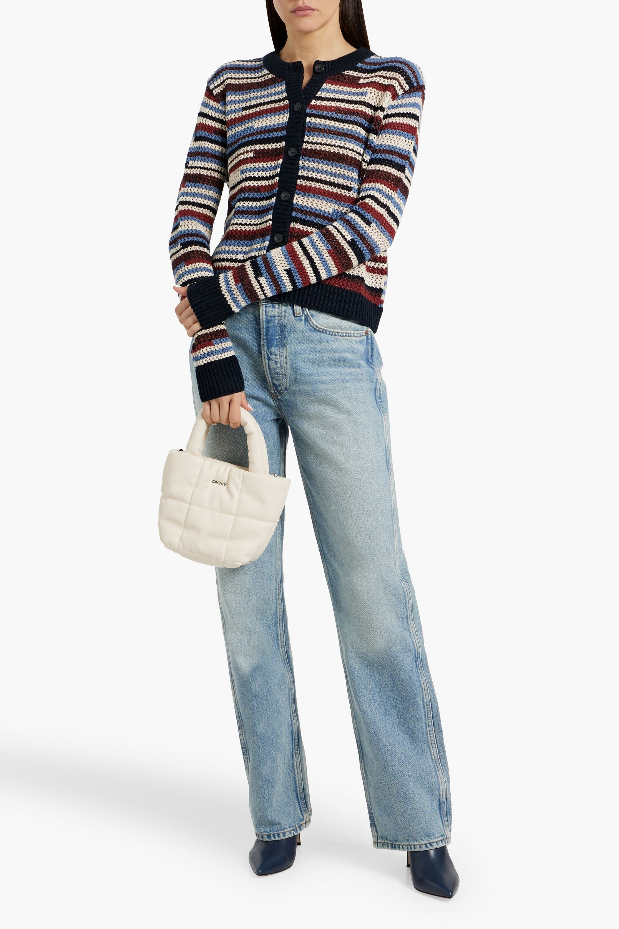 COTTON BY AUTUMN CASHMERE Striped cotton cardigan