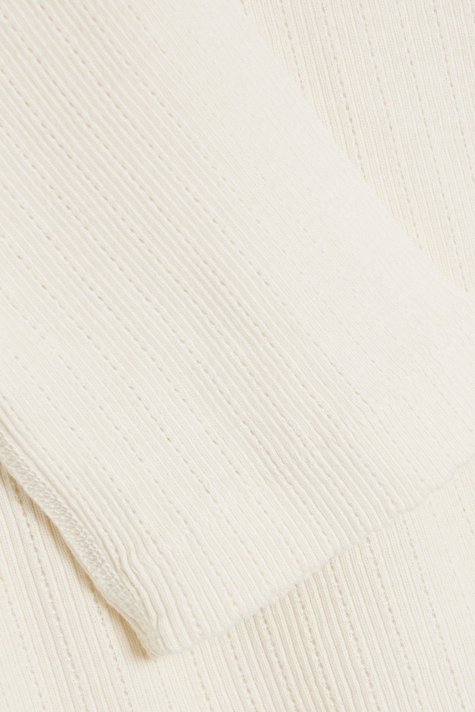 Re/done Pointelle Baby Long Sleeve Tee Vintage White In Ecru