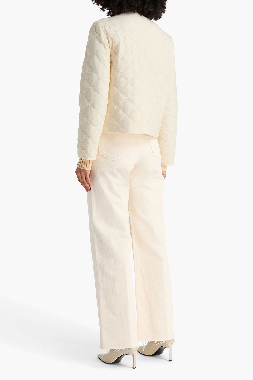  Veronica Beard - Shalia Quilted Shell Jacket - White - S 